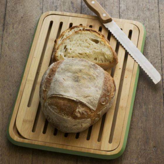 Planche à Pain en Bambou - Liseré Vert Sauge